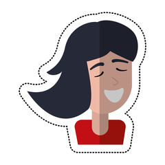 cartoon girl smile celebration vector illustration eps 10