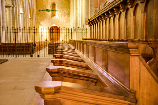 Row of church pews