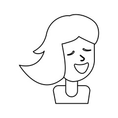outlined portrait girl smile vector illustration eps 10