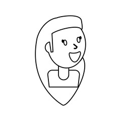 outlined portrait girl smile vector illustration eps 10