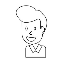 outlined portrait man smile vector illustration eps 10