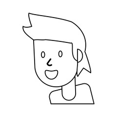 outlined portrait man smile vector illustration eps 10