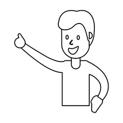 outlined happy guy celebrate vector illustration eps 10