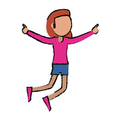 female funny dancing entertain vector illustration eps 10