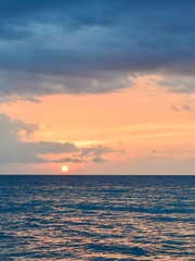 Sunset scene in the sea