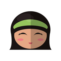 beauty face kokeshi souvenir decorative vector illustration eps 10