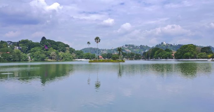 Lake of Kandy town in Sri Lanka. Tourist travel landmark and destination