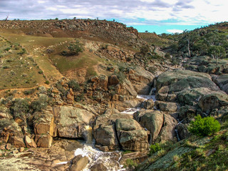 Mannum Waterfalls in country South Australia is a beautiful and pristine area showing typical South Australia bush scenery for the area