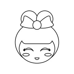 kokeshi face doll outline vector illustration eps 10 vector illustration