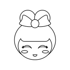 kokeshi face doll outline vector illustration eps 10 vector illustration