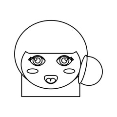 kokeshi face doll outline vector illustration eps 10 vector illustration