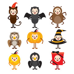 Halloween Cartoon Character Design Set, Mystery, Halloween, Trick or Treat, Culture, October, Decoration, Fantasy, Night Party