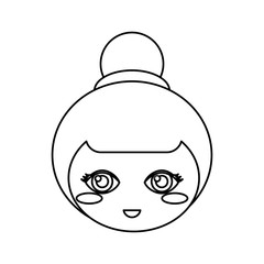 kokeshi face doll outline vector illustration eps 10 vector illustration