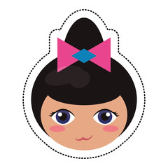 kokeshi head traditional culture vector illustration eps 10