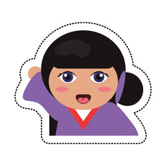 portrait kokeshi girl character vector illustration eps 10