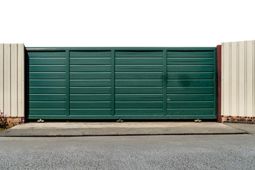 Green metal slide gate