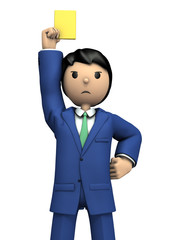 警告を言い渡すビジネスマン