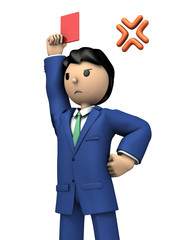 退場を言い渡すビジネスマン