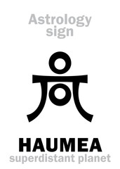 Obraz premium Astrology Alphabet: HAUMEA, superdistant dwarf planet. Hieroglyphics character sign (single symbol).