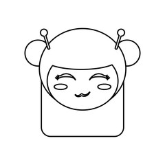 kokeshi head face doll outline vector illustration eps 10 vector illustration