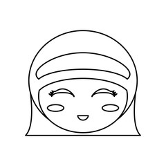 kokeshi head face doll outline vector illustration eps 10 vector illustration
