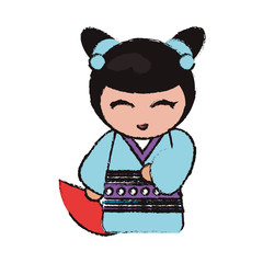 kokeshi doll handmade decoration image vector illustration eps 10