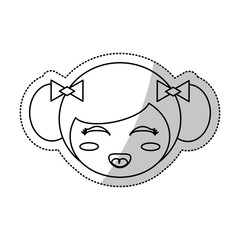 face kokeshi folklore culture line vector illustration eps 10