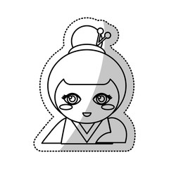 kokeshi doll souvenir outline vector illustration eps 10
