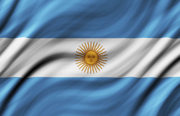 Argentina flag on silk