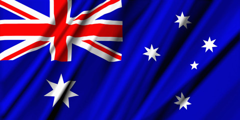Australia flag on silk