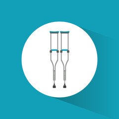 crutches disabled orthopedic icon vector illustration eps 10