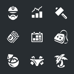 Vector Set of Work and Leisure Icons.