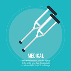 medical crutches health care vector illustration eps 10
