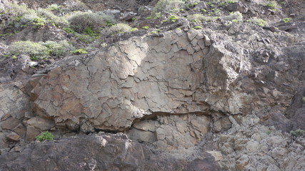 Amazing creation of nature-rock as if in fish scales, Tenerife