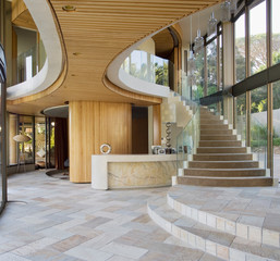 Interior of new modern house, stairs