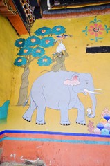 Thuenpa Puenzhi or the Mural of the Four Harmonious Friends in Bhutan © panithi33