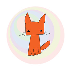Cat on multicolored circles
