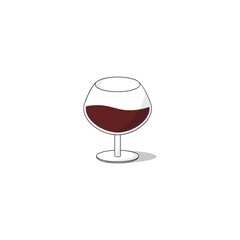 Wine Glass Vector. Isolated on White Background.