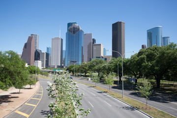 Fototapeta na wymiar Landscape of Downtown Houston city, Texas with modern building.