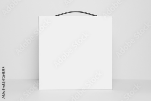 Download "Mockup of empty white square box with carrying handle ...