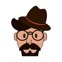 hipster or vintage man cartoon icon image vector illustration design