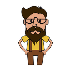 hipster or vintage man cartoon icon image vector illustration design 