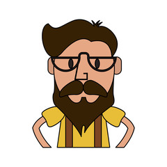 hipster or vintage man cartoon icon image vector illustration design 