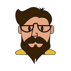 hipster or vintage man cartoon icon image vector illustration design 