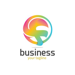 3d Colourful Letter 'f' Logo