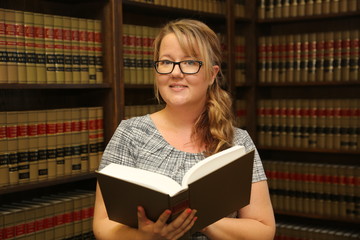 Woman Lawyer in Law Library