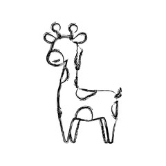 giraffe cartoon animal childish vector icon illustration faceless