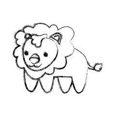 lion infantile cartoon animal vector icon illustration