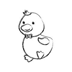 cartoon duck animal infantile vector icon illustration