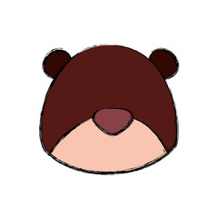 teddy bear cartoon infantile head vector icon illustration faceless